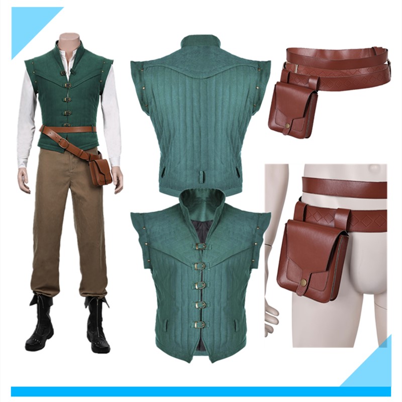 Leather Work Vest - Disguise Flynn Prince Rider Cosplay Kostüm