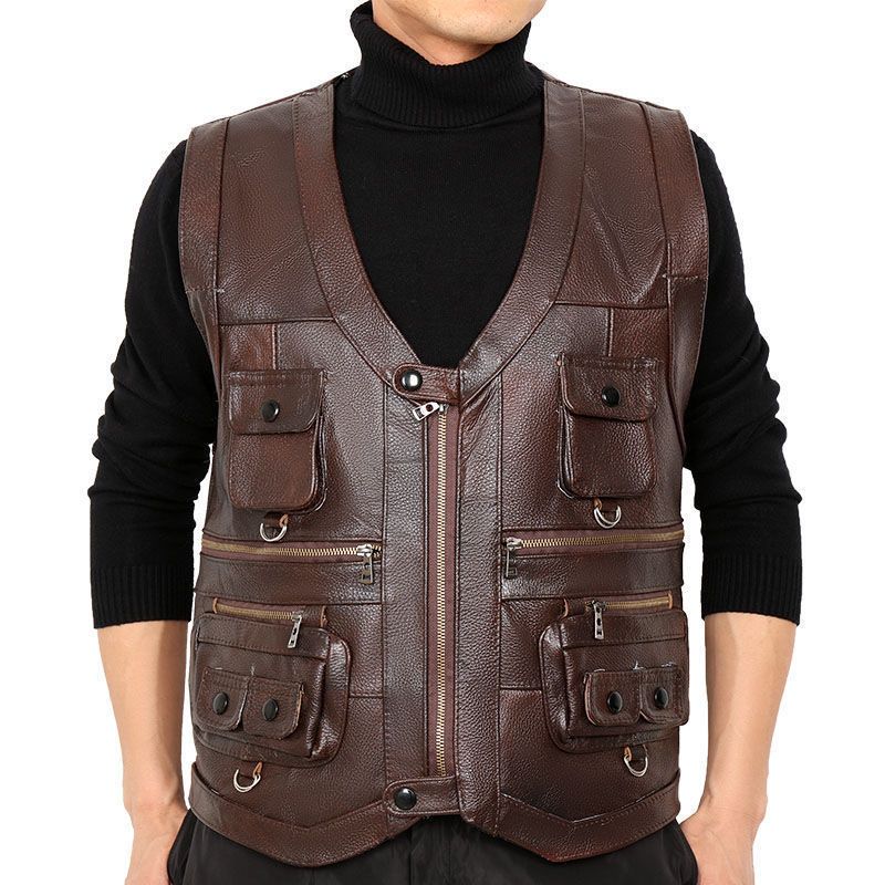 Rindsleder Echtes Leder Weste  – Leather Work Vest Bewertung und Preis