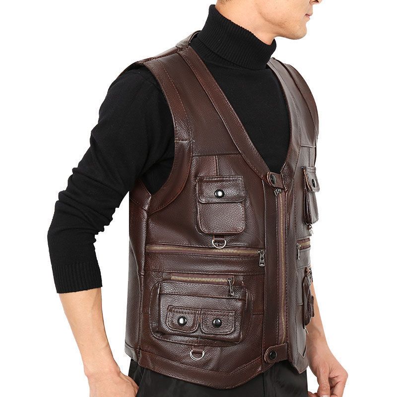 Rindsleder Echtes Leder Weste  – Leather Work Vest Bewertung und Preis