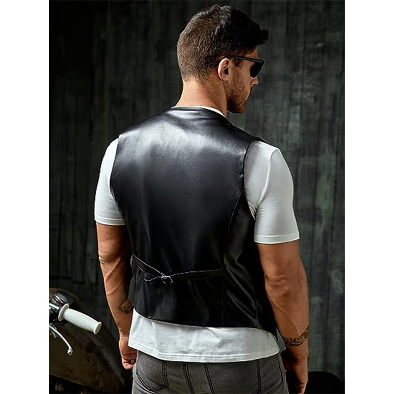 Neue einfache Herren PU Slim-F – Leather Work Vest Bewertung und Preis